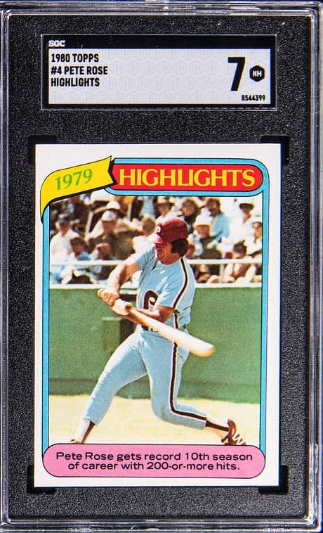 1980 Topps #4 Pete Rose Highlights - SGC 7