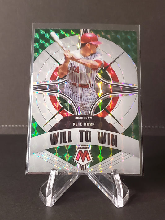 Pete Rose 2022 Panini Mosaic Baseball Will To Win Green #WW-6