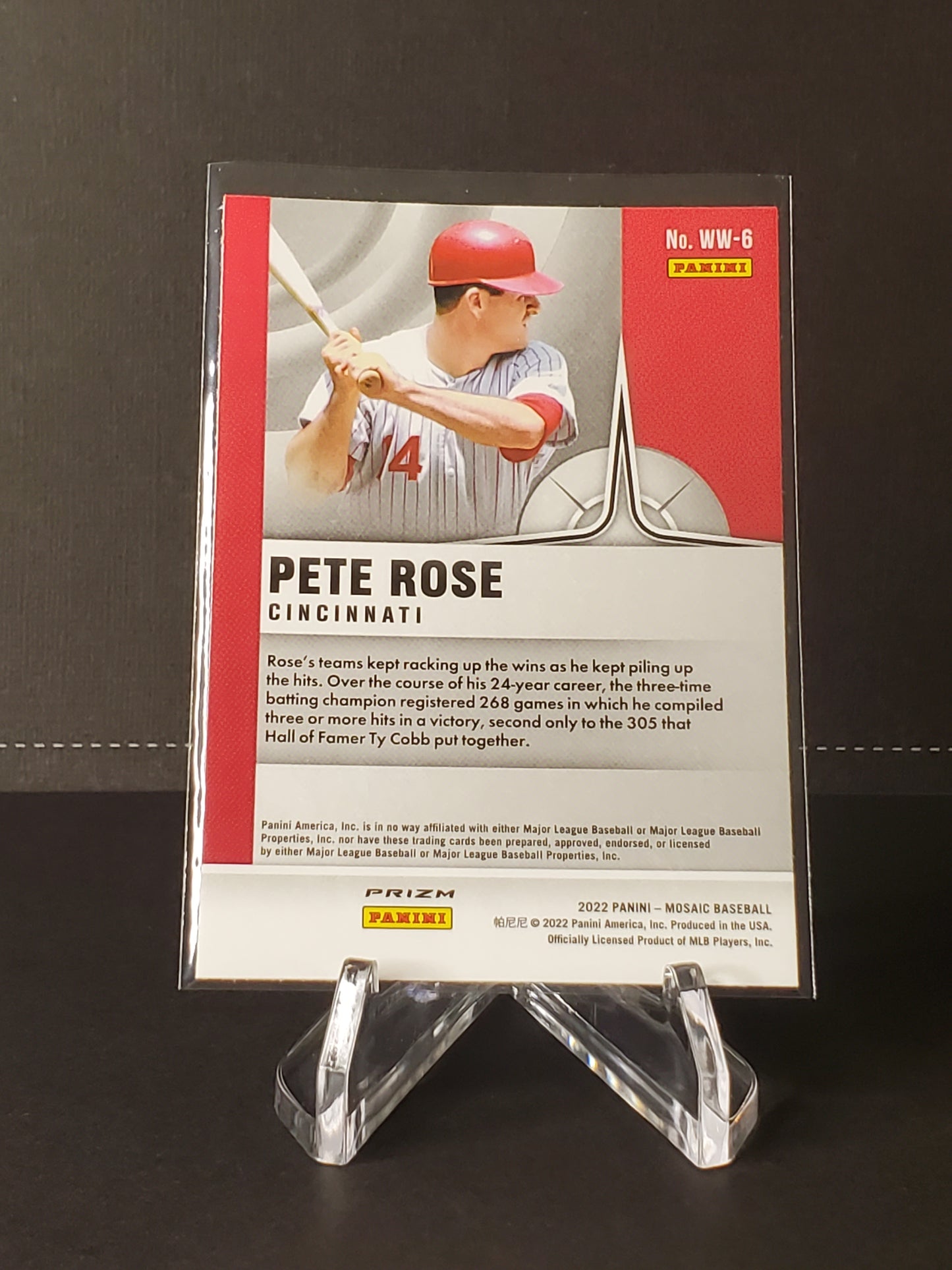 Pete Rose 2022 Panini Mosaic Baseball Will To Win Green #WW-6