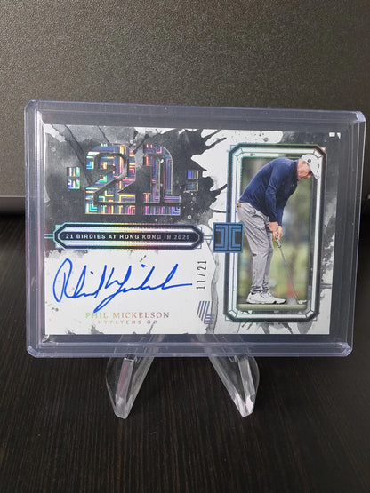 PHIL MICKELSON 2025 IMPECCABLE Birdies LIV Golf AUTO /21 #BS-PM Hard Signed!