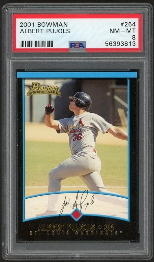 2001 Bowman #264 Albert Pujols Rookie PSA 8 NM/MT Cardinals RC