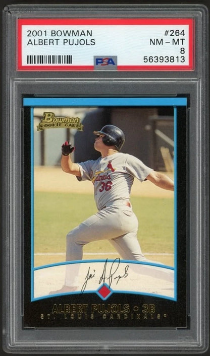 2001 Bowman #264 Albert Pujols Rookie PSA 8 NM/MT Cardinals RC