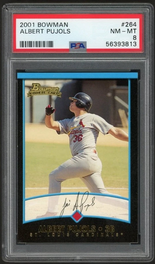 2001 Bowman #264 Albert Pujols Rookie PSA 8 NM/MT Cardinals RC