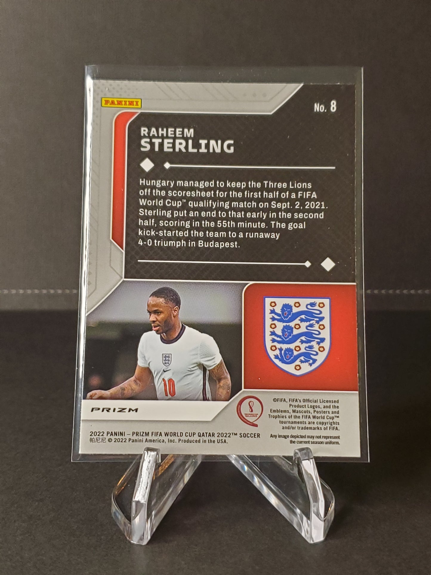 Raheem Sterling 2022 Panini Prizm Fifa World Cup Qatar Scorers Club Prizm #8