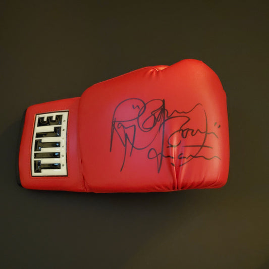 Ray Mancini Signed Title Red Boxing Glove with "Boom Boom" Inscription - (COA)