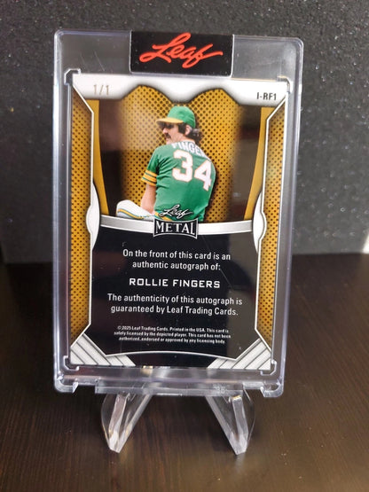 Rollie Fingers 2025 Leaf Metal Authentics AUTO Inscribed 81 AL CY/MVP 1/1 DISCO