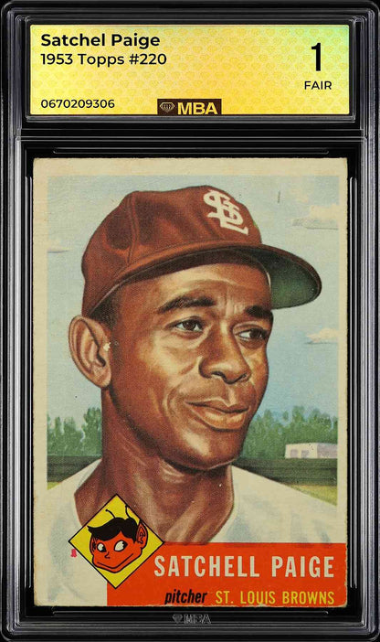 1953 Topps #220 Satchell Paige MBA 1 (Cleanest 1 You'll Find!)