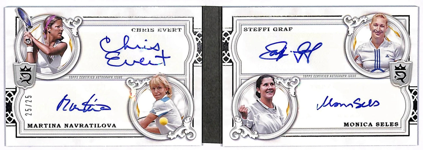 2024 Topps Royalty Chris Evert Navratilova Graf Seles Quad AUTO Booklet #25/25