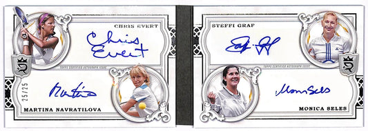 2024 Topps Royalty Chris Evert Navratilova Graf Seles Quad AUTO Booklet #25/25