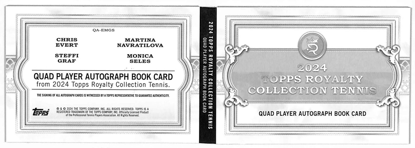 2024 Topps Royalty Chris Evert Navratilova Graf Seles Quad AUTO Booklet #25/25