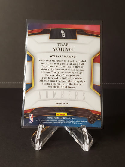 Trae Young 2022-2023 Panini Select Basketball Numbers Prizm #12