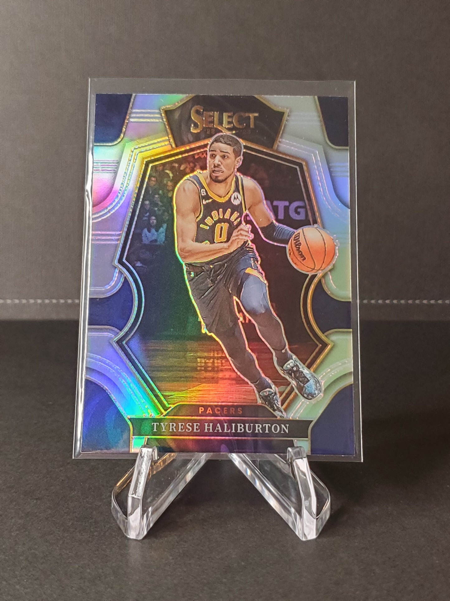 Tyrese Haliburton 2022-2023 Panini Select Basketball Premier Prizm #120