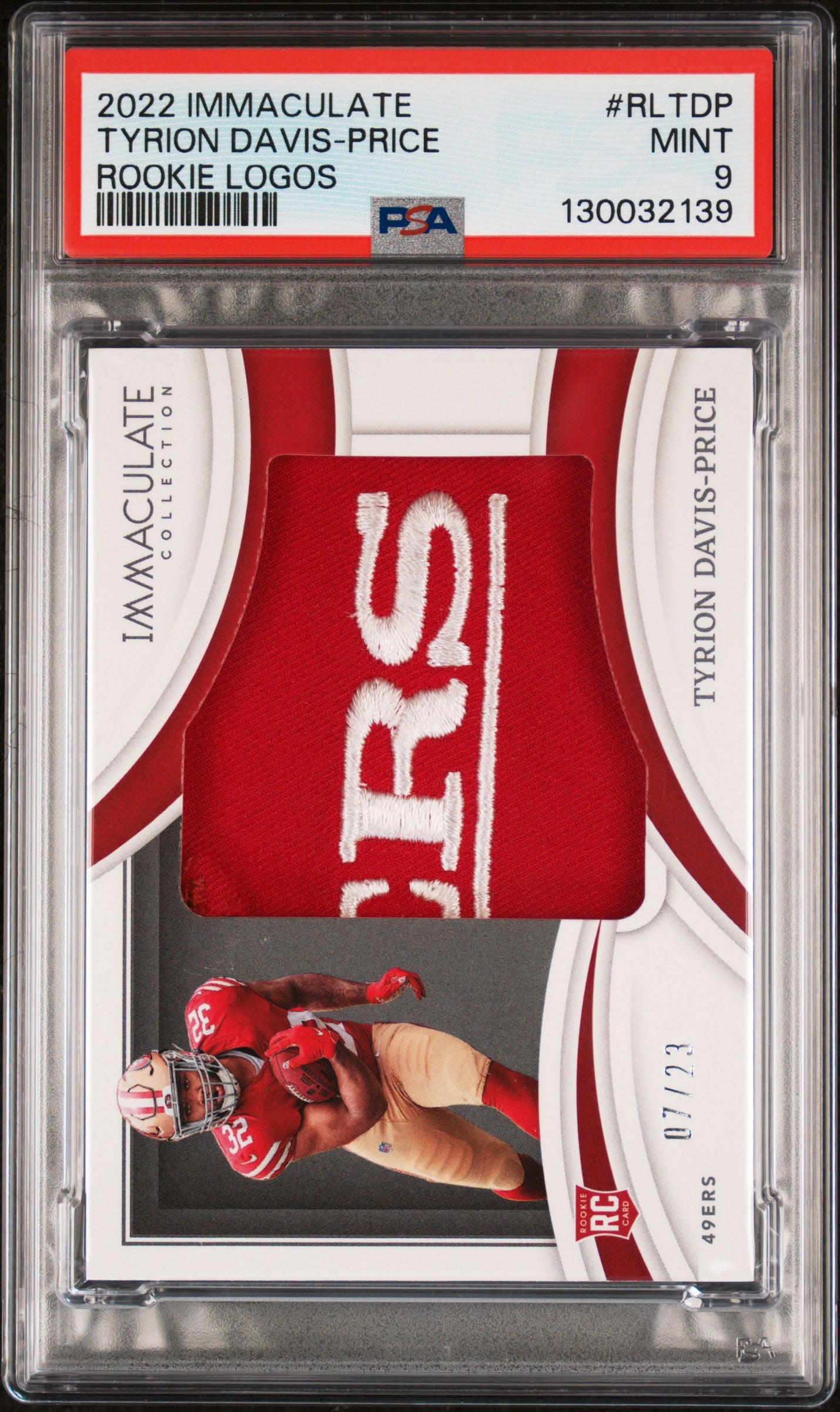 2022 Panini Immaculate Tyrion Davis-Price Rookie JUMBO Logos Patch #RLTDP RC