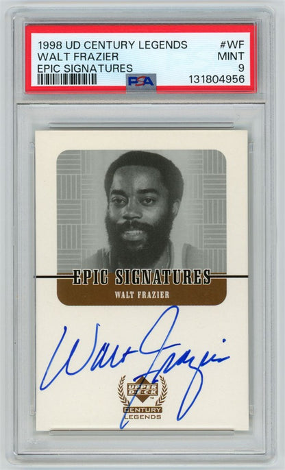 1998 Upper Deck Century Legends Walt Frazier Epic Signatures AUTO On Card PSA 9