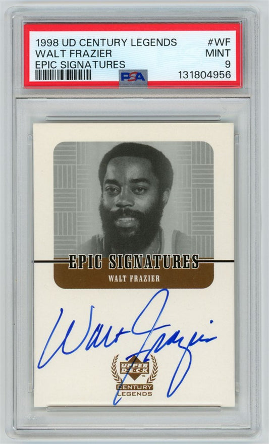 1998 Upper Deck Century Legends Walt Frazier Epic Signatures AUTO On Card PSA 9