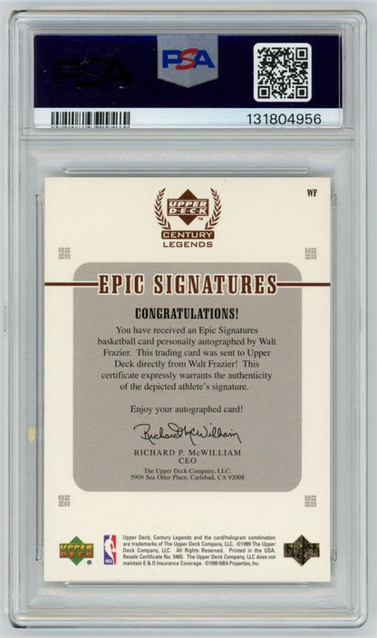 1998 Upper Deck Century Legends Walt Frazier Epic Signatures AUTO On Card PSA 9