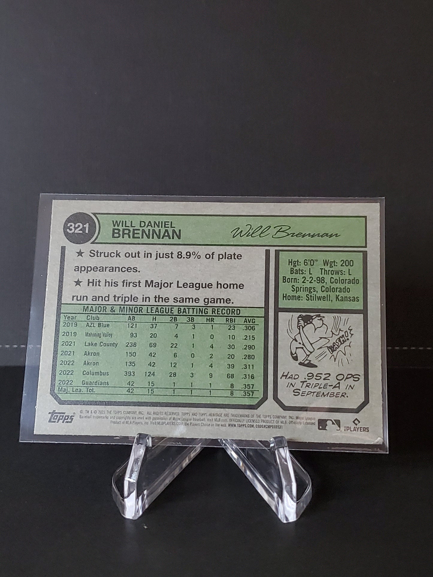 Will Brennan 2023 Topps Heritage RC #321