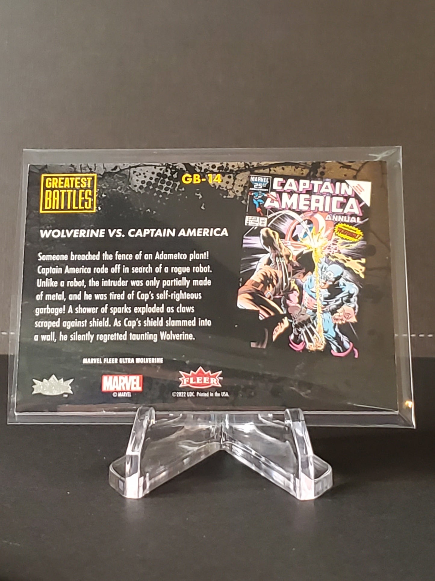 Wolverine vs. Captain America 2023 Fleer Ultra Wolverine Greatest Battles #GB-14