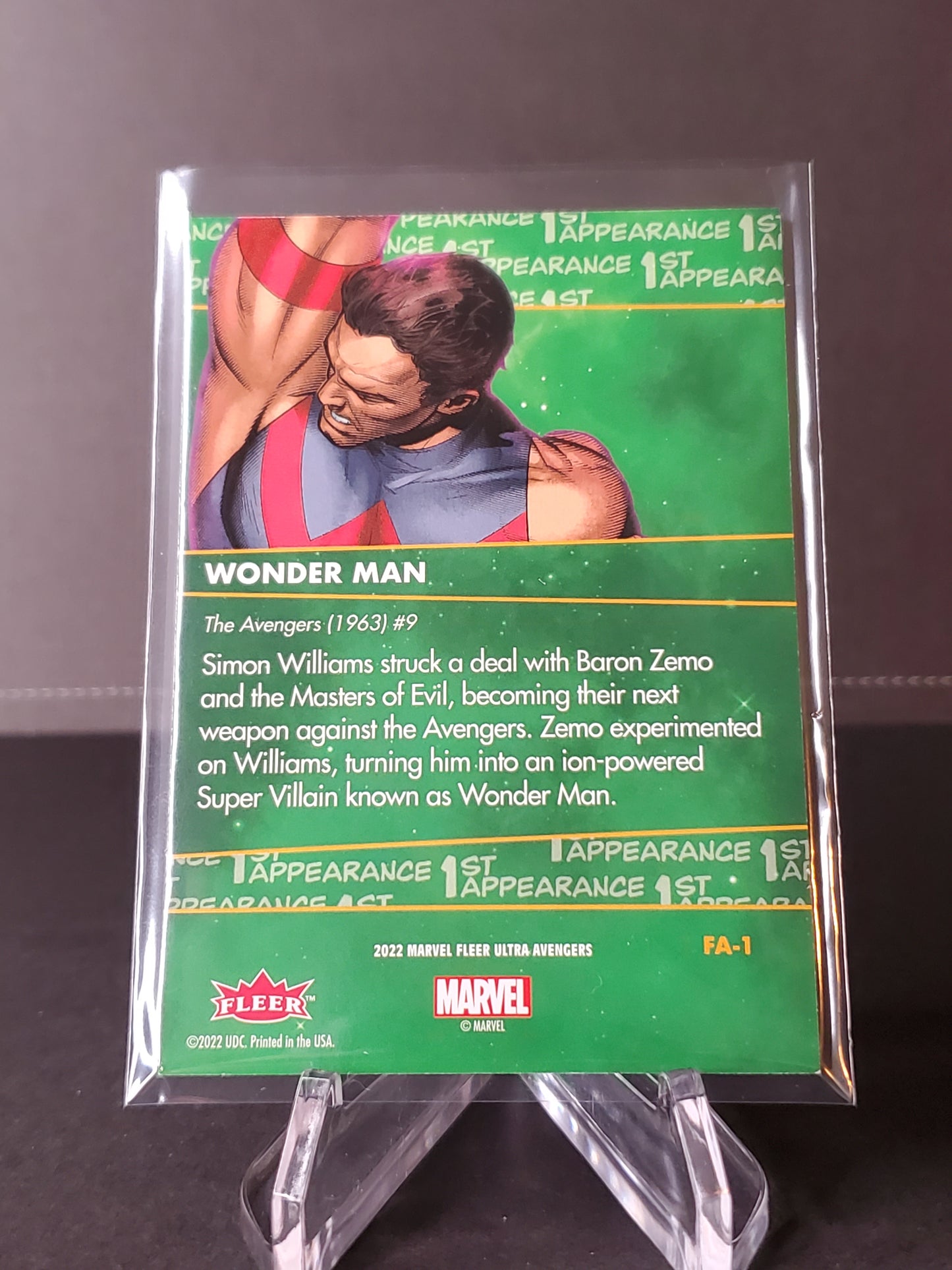 Wonderman 2022 Fleer Ultra Avengers Green 1st Appearances #FA-1